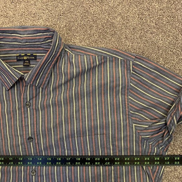 Club Room Men's Button Up Shirt Size XXL Gray Striped Long Sleeves GUC - Picture 7 of 10